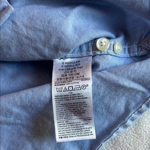 GAP Sky Blue Kids Button-Down Shirt - Picture 5 of 5